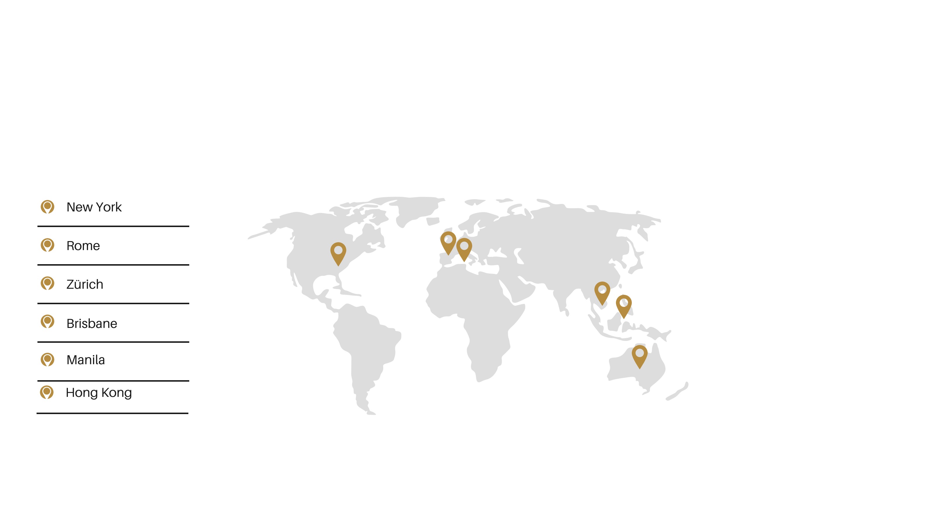 World map showing Sorrell Publishing Company locations